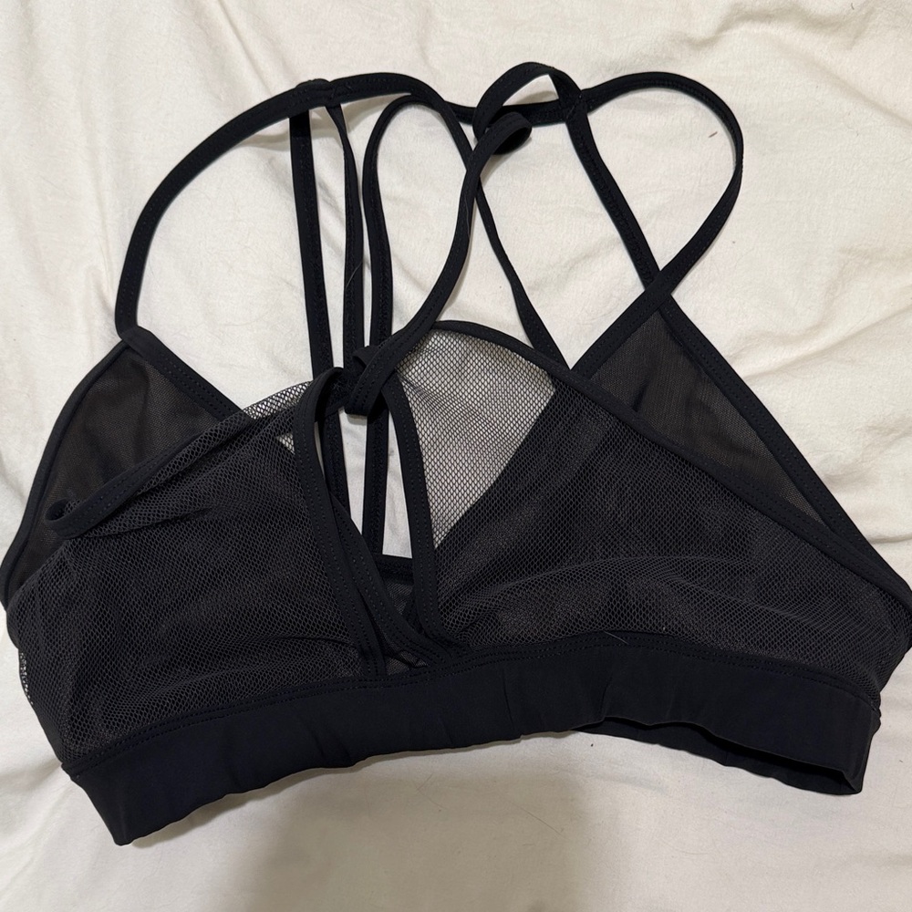 Black Mesh Strappy Bra